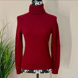 Saks Fifth Avenue Rich Dark Red Turtleneck Sweater
